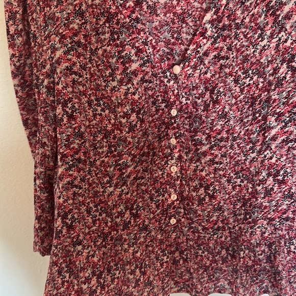 Ba&sh Beautiful Red Button-Front Blouse Size Large (US 10) french girl style - Picture 5 of 9